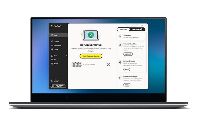 Görüntü macbook norton cihazım korunuyor.